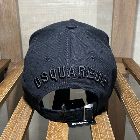 DSQUARED BLACK ICON Embroidered Baseball Cap Hat - Picture 3 of 5